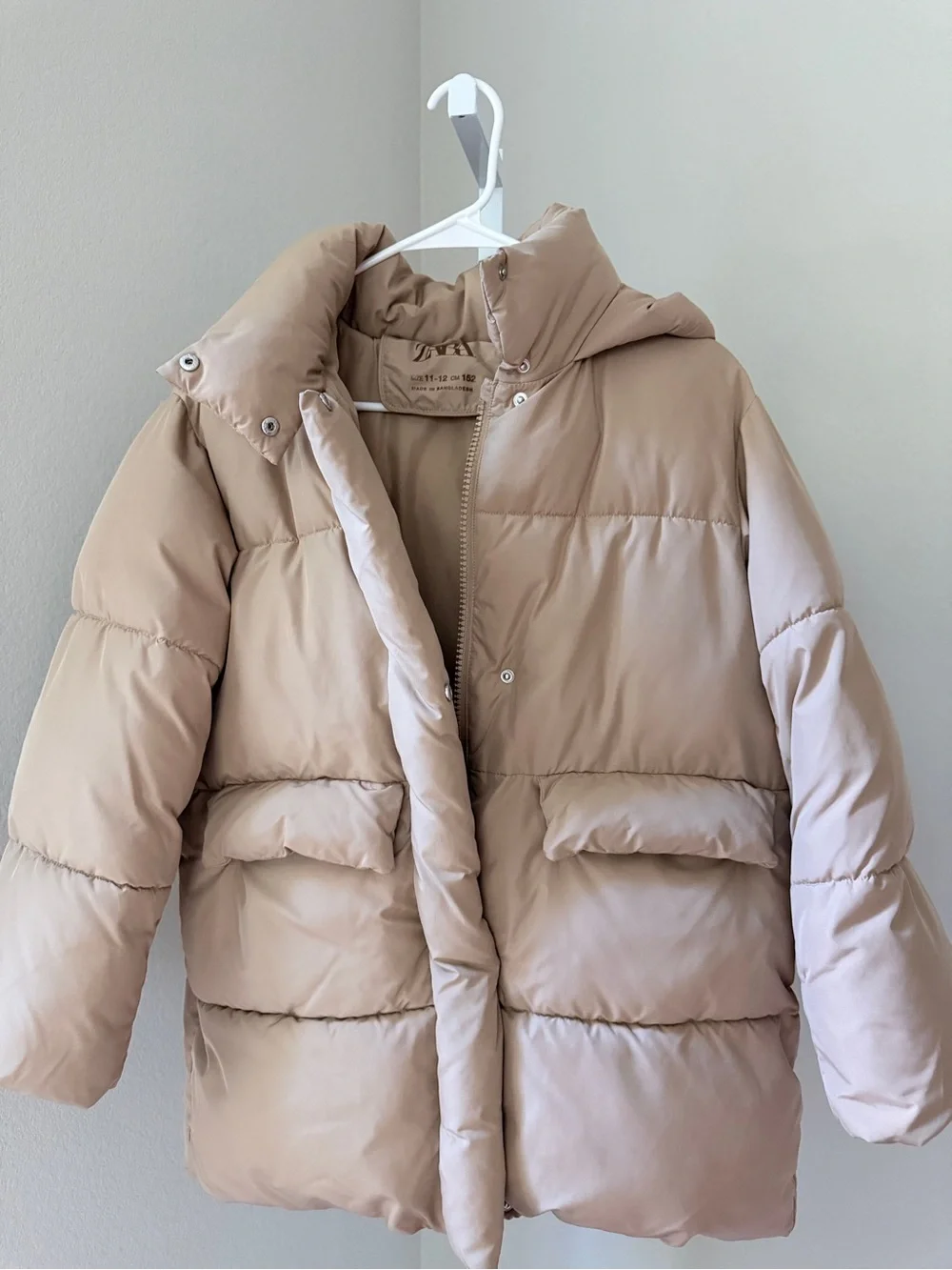 ZARA KIDS Neutral Beige Puffer Jacket SIZE 11-12 yrs